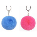 Keychain Factory Sell Fashion Faux Rabbit Fur Charm Pompom Keychain
